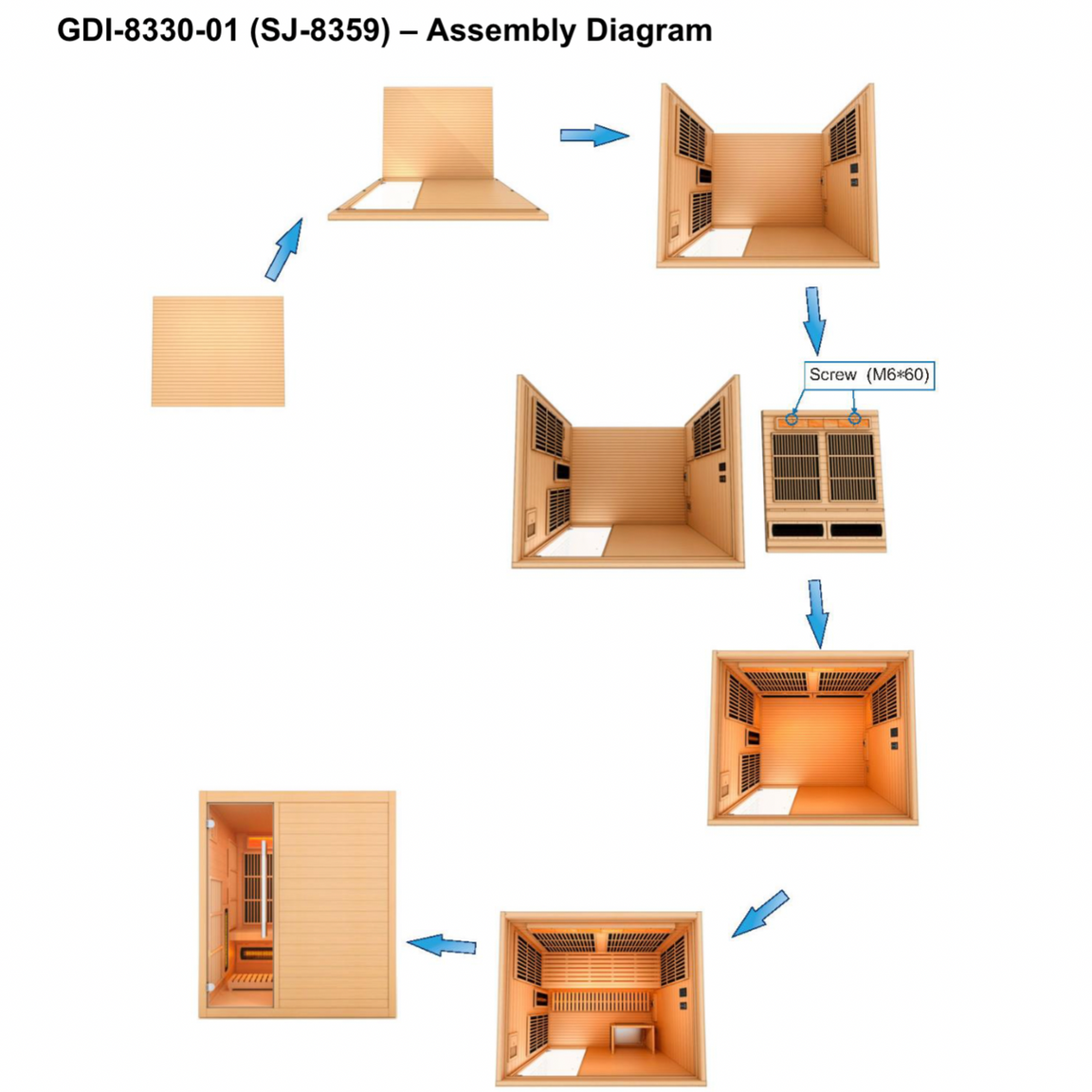 Aspen Peak- 2025 Soria GDI-8330-01 3 Person Hybrid Indoor Sauna.-Sauna-Aspen Peak Solutions