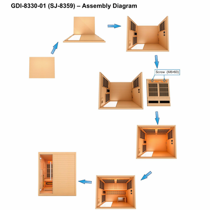 Aspen Peak- 2025 Soria GDI-8330-01 3 Person Hybrid Indoor Sauna.-Sauna-Aspen Peak Solutions