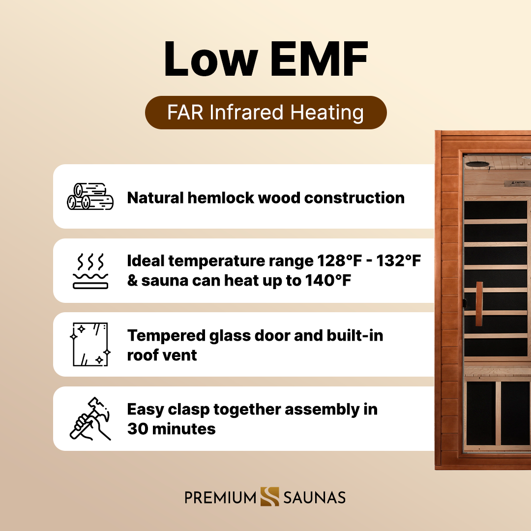 Aspen Peak- "Avila" 1-2-person Low EMF FAR Infrared Sauna DYN-6103-01-Sauna-Aspen Peak Solutions