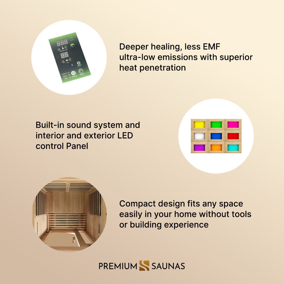 Aspen Peak- "Barcelona" 1-2-person Low EMF FAR Infrared Sauna DYN-6106-01-Sauna-Aspen Peak Solutions