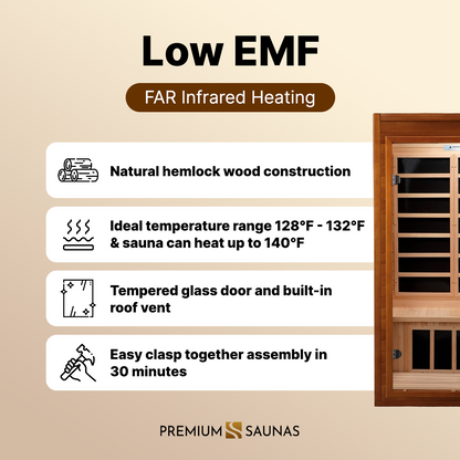 Aspen Peak- "Barcelona" 1-2-person Low EMF FAR Infrared Sauna DYN-6106-01-Sauna-Aspen Peak Solutions