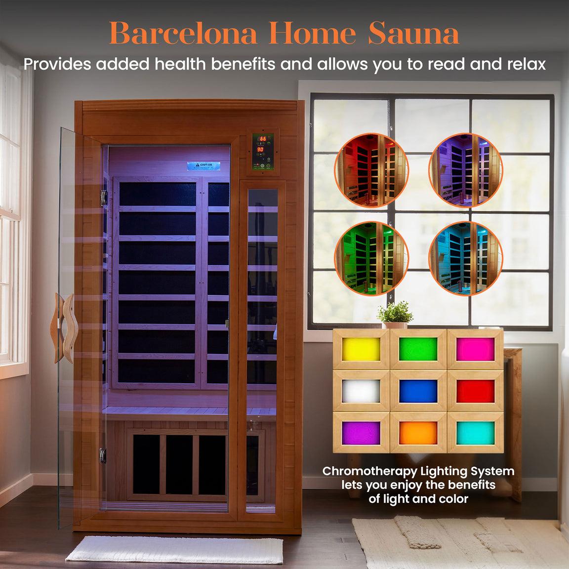 Aspen Peak- "Barcelona" 1-2-person Low EMF FAR Infrared Sauna DYN-6106-01-Sauna-Aspen Peak Solutions