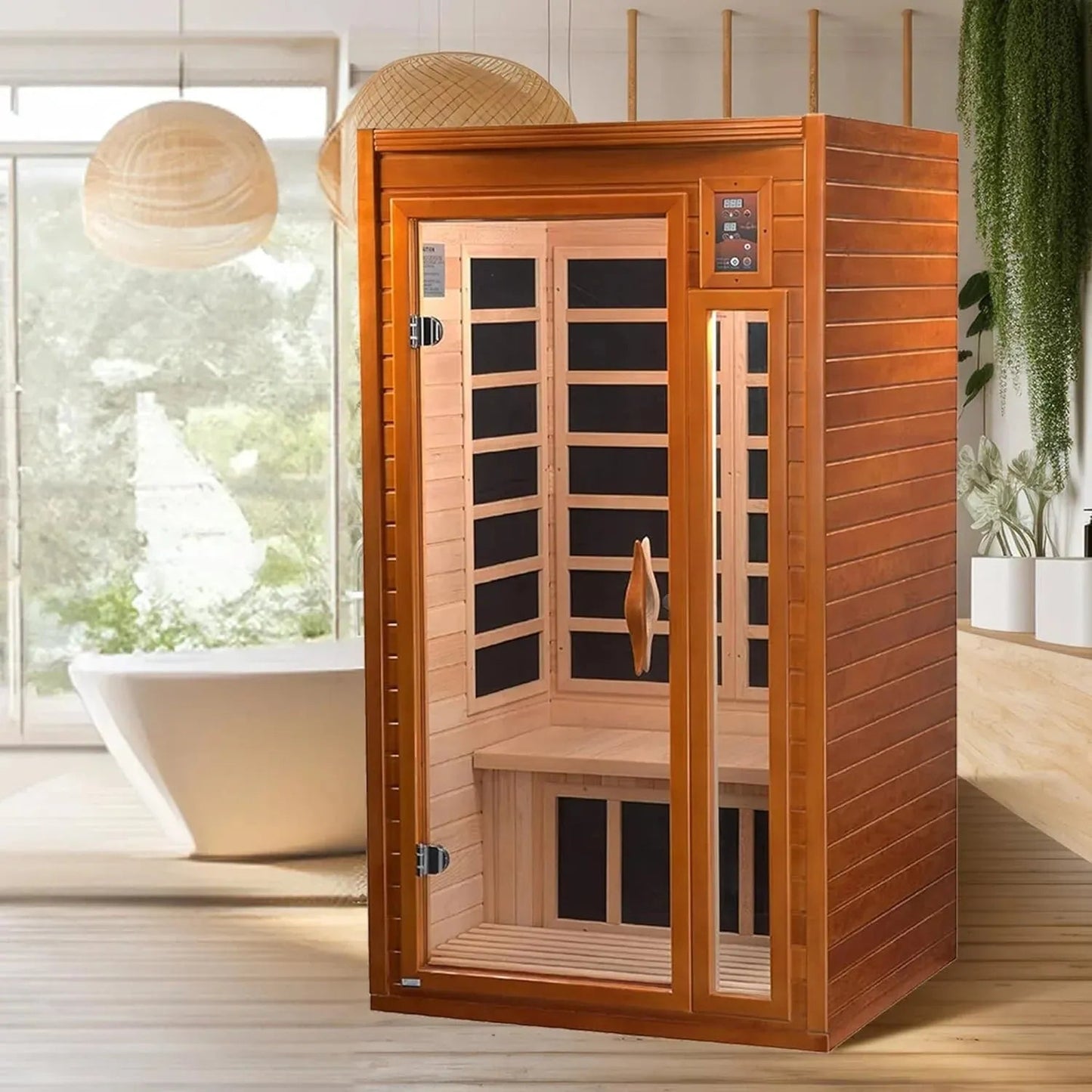 Aspen Peak- Barcelona Elite 1-2-person Ultra Low EMF FAR Infrared Sauna - DYN-6106-01 Elite-Sauna-Aspen Peak Solutions