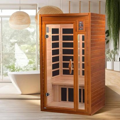 Aspen Peak- Barcelona Elite 1-2-person Ultra Low EMF FAR Infrared Sauna - DYN-6106-01 Elite-Sauna-Aspen Peak Solutions