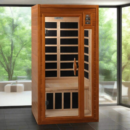 Aspen Peak- Barcelona Elite 1-2-person Ultra Low EMF FAR Infrared Sauna - DYN-6106-01 Elite-Sauna-Aspen Peak Solutions