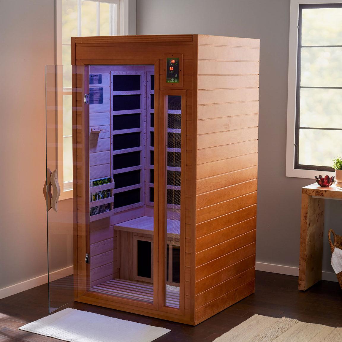 Aspen Peak- Barcelona Elite 1-2-person Ultra Low EMF FAR Infrared Sauna - DYN-6106-01 Elite-Sauna-Aspen Peak Solutions