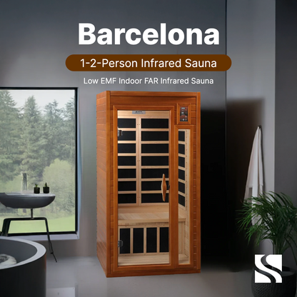 Aspen Peak- Barcelona Elite 1-2-person Ultra Low EMF FAR Infrared Sauna - DYN-6106-01 Elite-Sauna-Aspen Peak Solutions