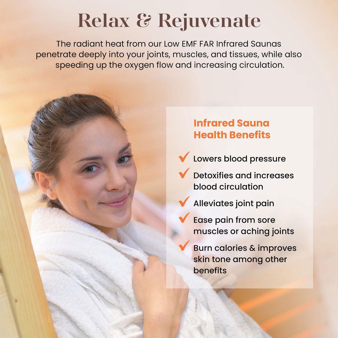 Aspen Peak- Barcelona Elite 1-2-person Ultra Low EMF FAR Infrared Sauna - DYN-6106-01 Elite-Sauna-Aspen Peak Solutions