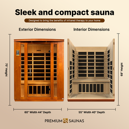 Aspen Peak- "Bellagio" 3-person Low EMF FAR Infrared Sauna - DYN-6306-02-Sauna-Aspen Peak Solutions