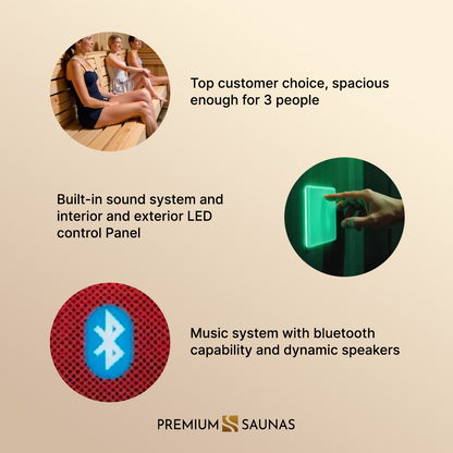 Aspen Peak- "Bellagio" 3-person Low EMF FAR Infrared Sauna - DYN-6306-02-Sauna-Aspen Peak Solutions