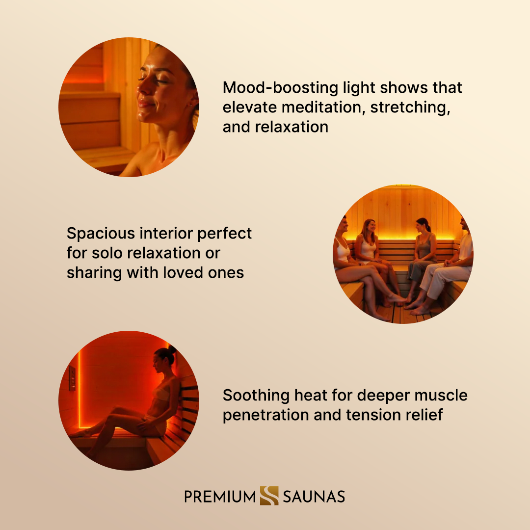 Aspen Peak- "Bergamo" 4-person Low EMF FAR Infrared Sauna DYN-6440-01-Sauna-Aspen Peak Solutions