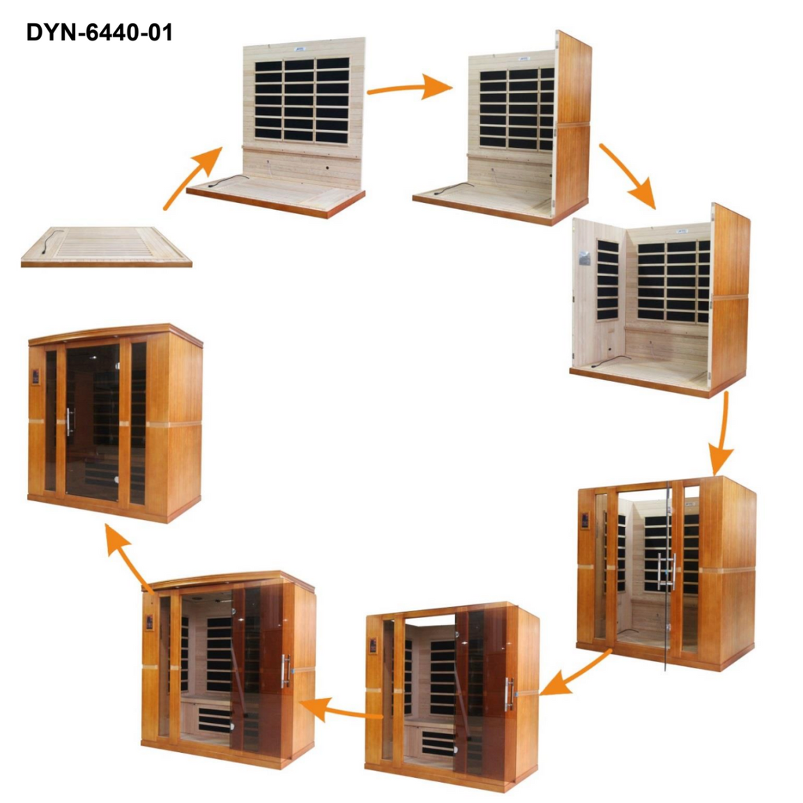 Aspen Peak- "Bergamo" 4-person Low EMF FAR Infrared Sauna DYN-6440-01-Sauna-Aspen Peak Solutions