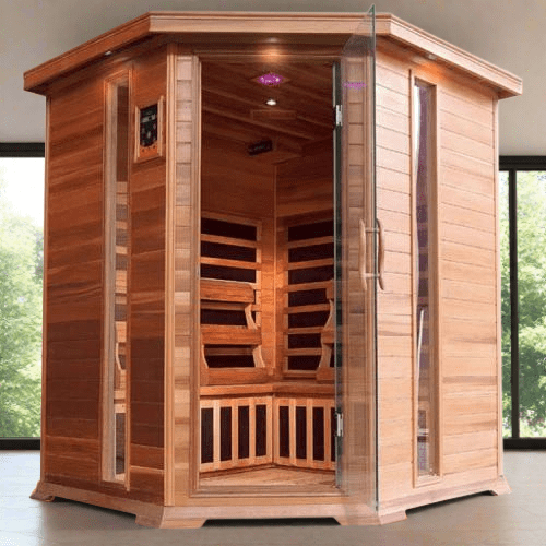 Aspen Peak- Bristol Bay 4-Person Indoor Infrared Corner Sauna 400KC-Sauna-Aspen Peak Solutions
