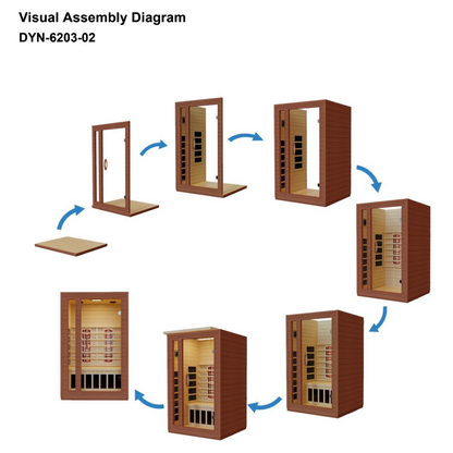 Aspen Peak- "Cordoba" 2-person Low EMF FAR Infrared Sauna - DYN-6203-01-Sauna-Aspen Peak Solutions