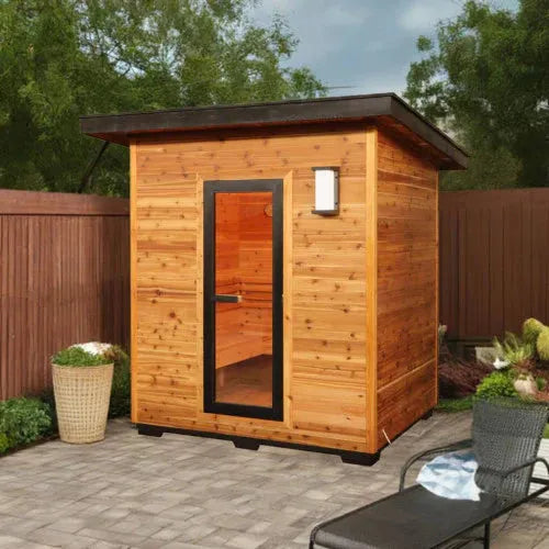 Aspen Peak- Denali 4-Person Contemporary Outdoor Sauna with 6kW Heater-Sauna-Aspen Peak Solutions