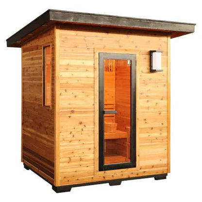 Aspen Peak- Denali 4-Person Contemporary Outdoor Sauna with 6kW Heater-Sauna-Aspen Peak Solutions