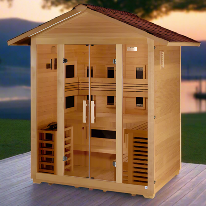 Aspen Peak- "Gargellen" 5 Person Hybrid Outdoor Sauna GDI-8125-01-Sauna-Aspen Peak Solutions