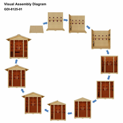 Aspen Peak- "Gargellen" 5 Person Hybrid Outdoor Sauna GDI-8125-01-Sauna-Aspen Peak Solutions
