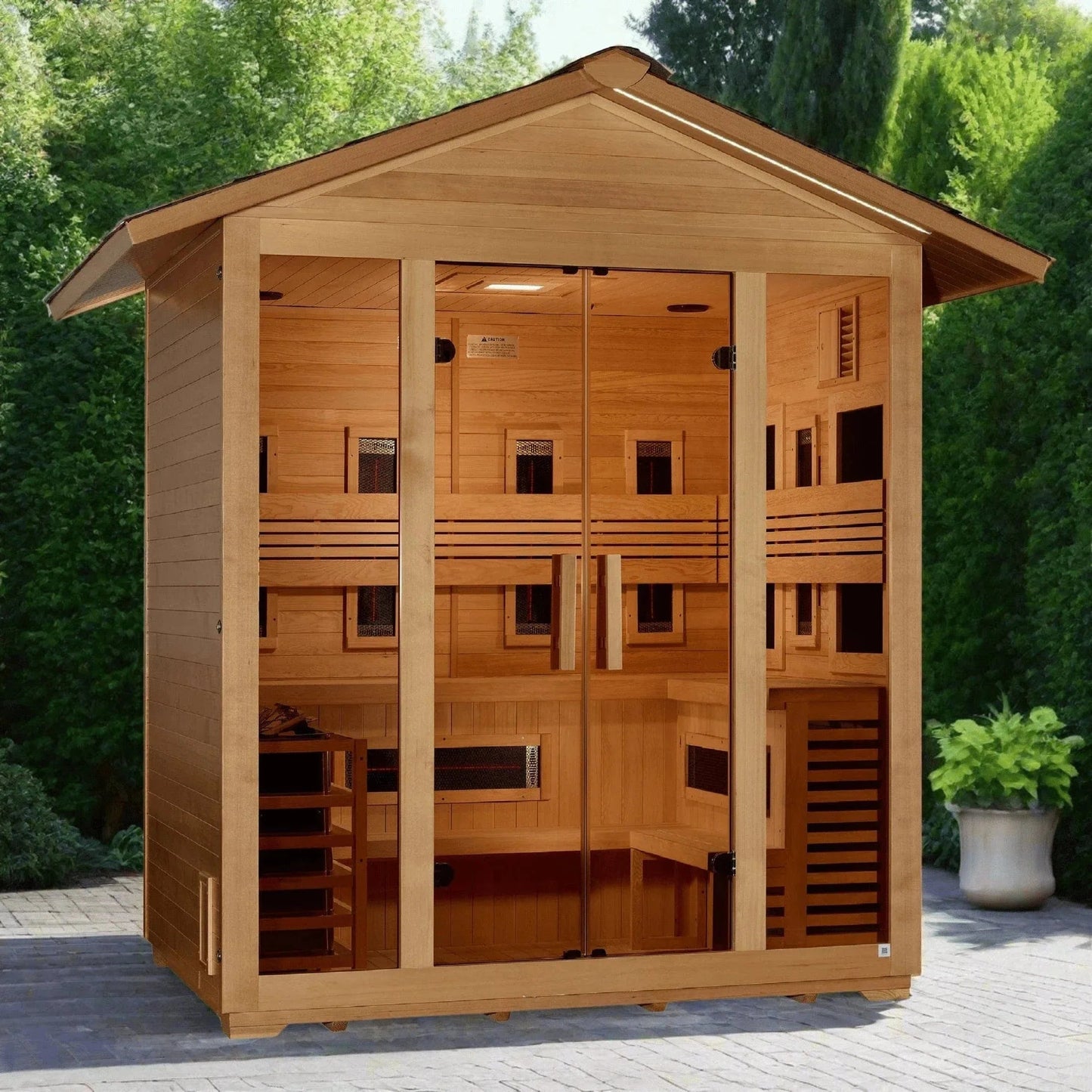 Aspen Peak- "Gargellen" 5 Person Hybrid Outdoor Sauna GDI-8125-01-Sauna-Aspen Peak Solutions
