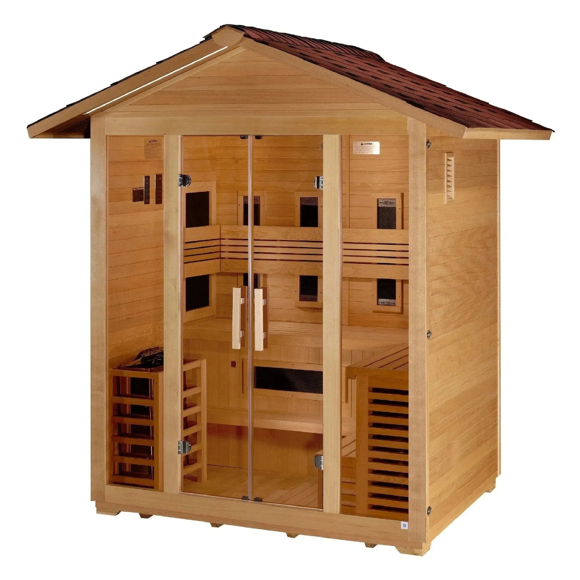 Aspen Peak- "Gargellen" 5 Person Hybrid Outdoor Sauna GDI-8125-01-Sauna-Aspen Peak Solutions