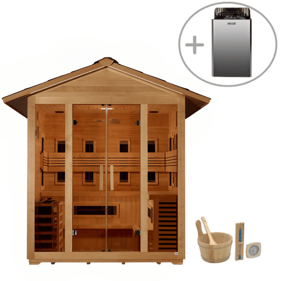 Aspen Peak- "Gargellen" 5 Person Hybrid Outdoor Sauna GDI-8125-01-Sauna-Aspen Peak Solutions