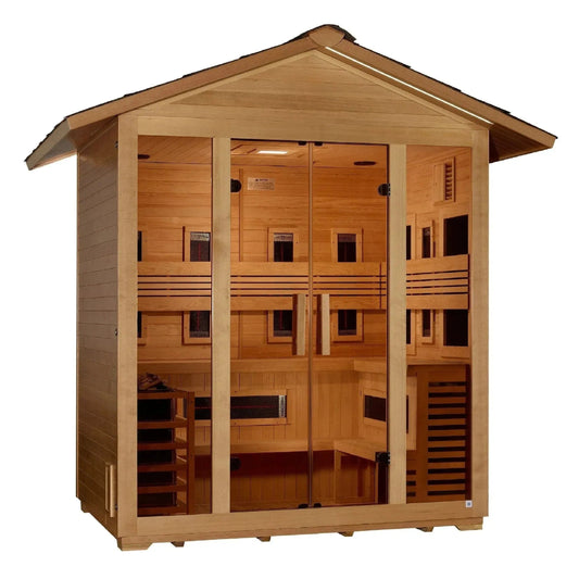 Aspen Peak- "Gargellen" 5 Person Hybrid Outdoor Sauna GDI-8125-01-Sauna-Aspen Peak Solutions