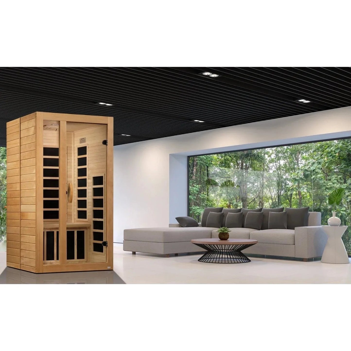 Aspen Peak- "Gracia" 1-2-person Low EMF FAR Infrared Sauna DYN-6119-01-Sauna-Aspen Peak Solutions