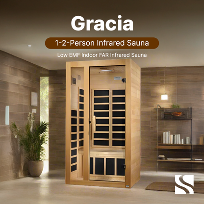 Aspen Peak- "Gracia" 1-2-person Low EMF FAR Infrared Sauna DYN-6119-01-Sauna-Aspen Peak Solutions