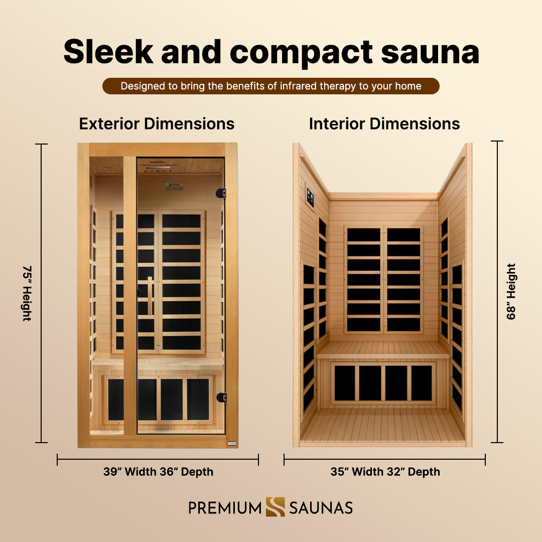 Aspen Peak- "Gracia" 1-2-person Low EMF FAR Infrared Sauna DYN-6119-01-Sauna-Aspen Peak Solutions