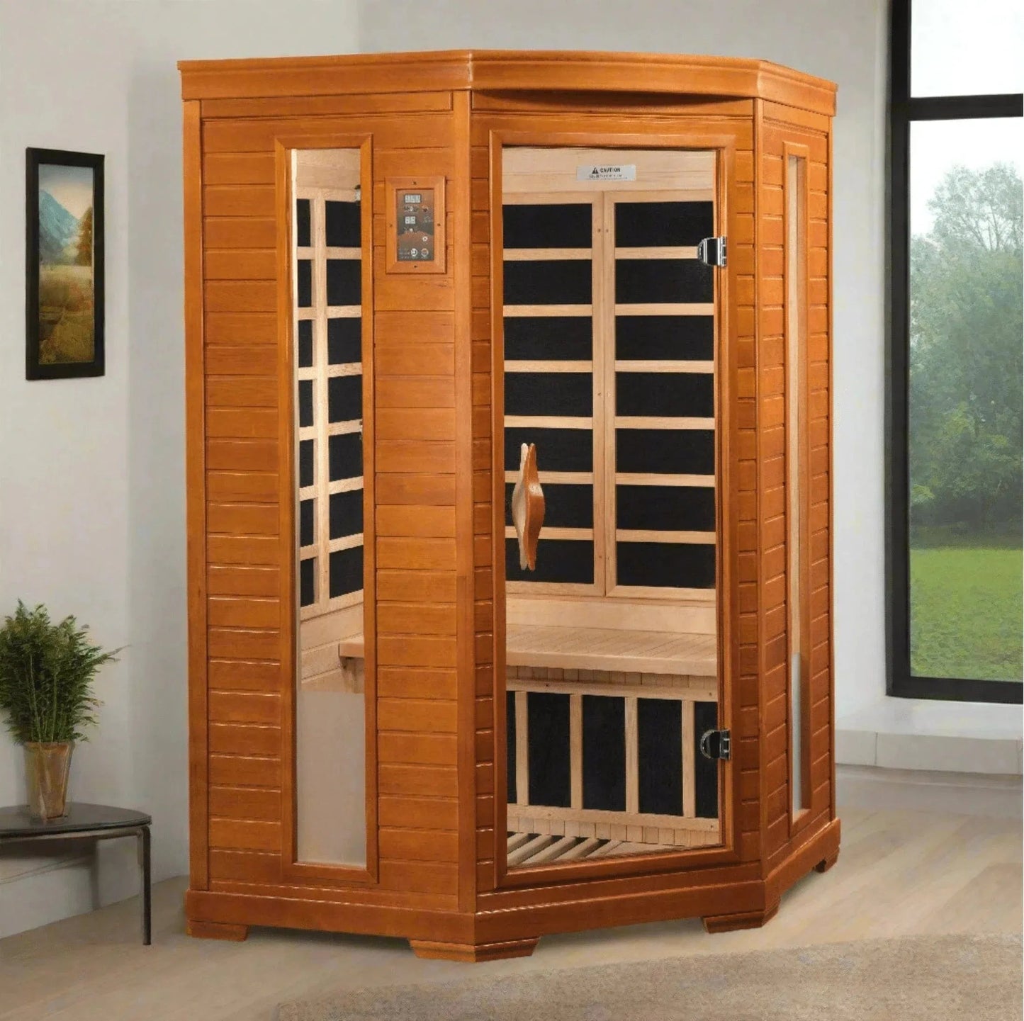 Aspen Peak- "Heming" 2-person Corner Low EMF FAR Infrared Sauna - DYN-6225-02-Sauna-Aspen Peak Solutions