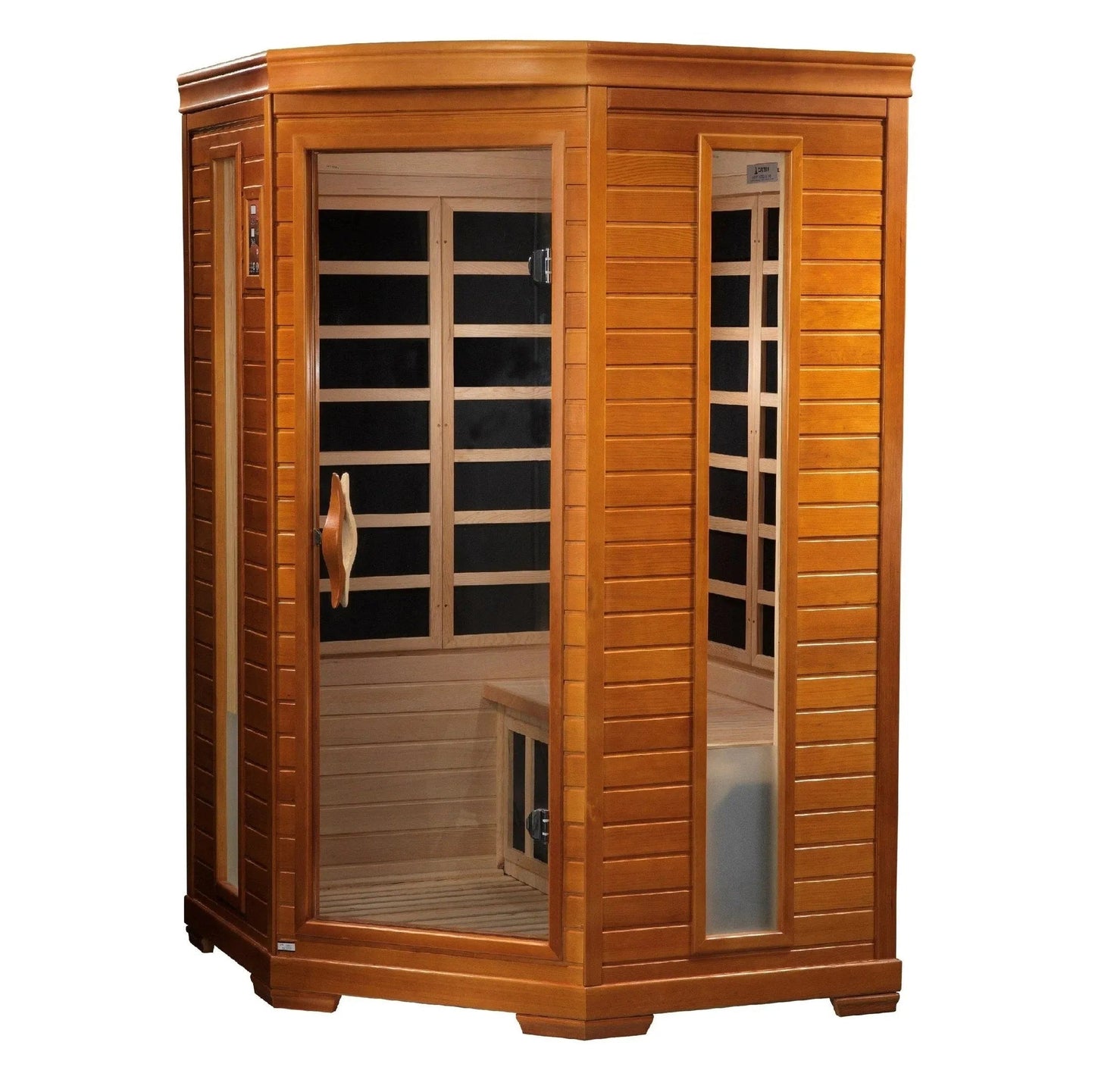 Aspen Peak- Heming Elite 2-person Corner Ultra Low EMF FAR Infrared Sauna - DYN-6225-02 Elite-Sauna-Aspen Peak Solutions