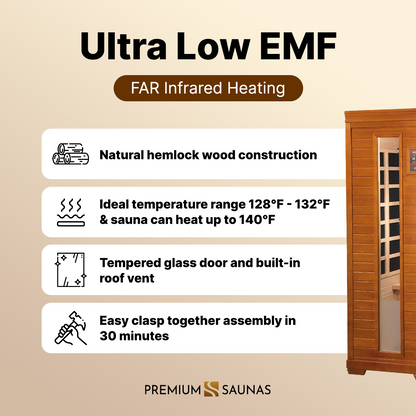 Aspen Peak- Heming Elite 2-person Corner Ultra Low EMF FAR Infrared Sauna - DYN-6225-02 Elite-Sauna-Aspen Peak Solutions
