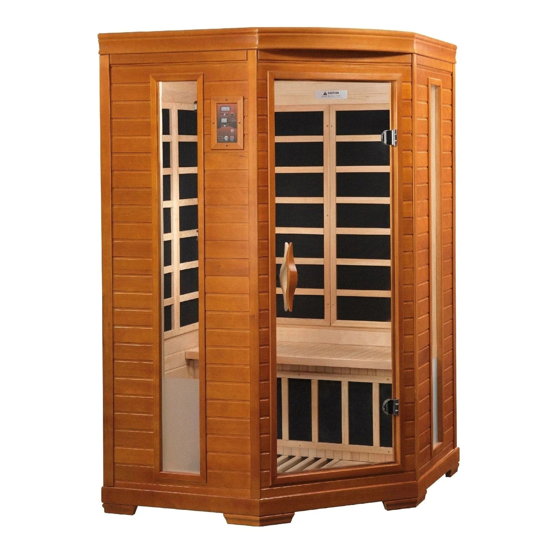 Aspen Peak- Heming Elite 2-person Corner Ultra Low EMF FAR Infrared Sauna - DYN-6225-02 Elite-Sauna-Aspen Peak Solutions