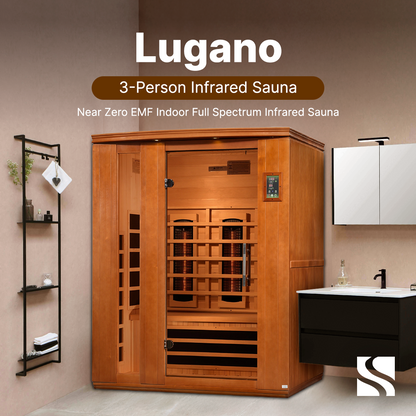 Aspen Peak- "Lugano" 3-Person Full Spectrum Near Zero EMF FAR Infrared Sauna DYN-6336-03 FS-Sauna-Aspen Peak Solutions