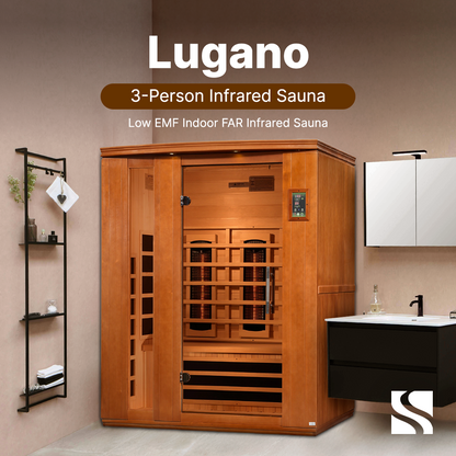 Aspen Peak- "Lugano" 3-person Low EMF FAR Infrared Sauna DYN-6336-02-Sauna-Aspen Peak Solutions
