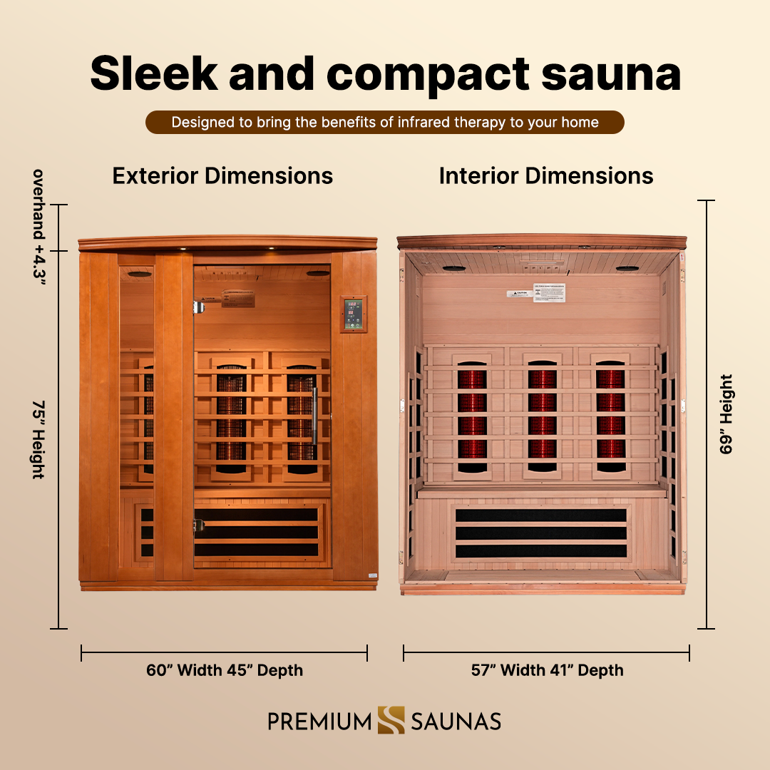 Aspen Peak- "Lugano" 3-person Low EMF FAR Infrared Sauna DYN-6336-02-Sauna-Aspen Peak Solutions