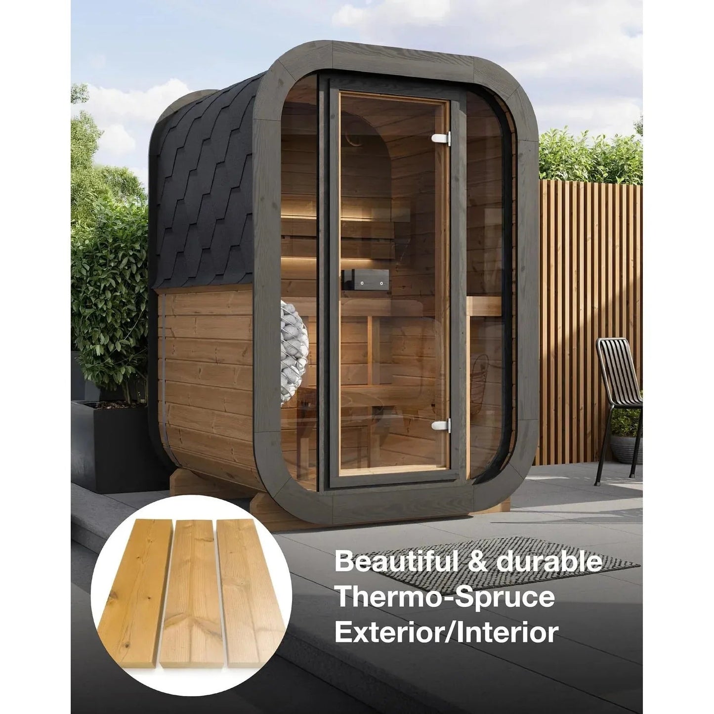 Aspen Peak- Model CL3G 1-2 Person Cube Series Outdoor Sauna Kit-Sauna-Aspen Peak Solutions