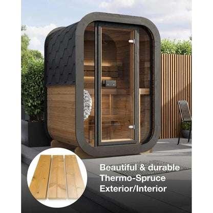 Aspen Peak- Model CL3G 1-2 Person Cube Series Outdoor Sauna Kit-Sauna-Aspen Peak Solutions