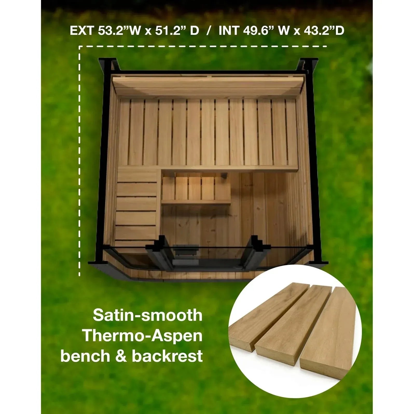 Aspen Peak- Model CL3G 1-2 Person Cube Series Outdoor Sauna Kit-Sauna-Aspen Peak Solutions