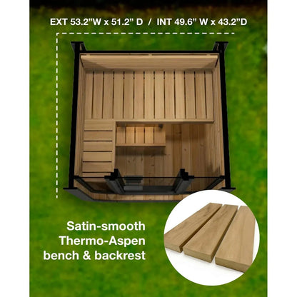 Aspen Peak- Model CL3G 1-2 Person Cube Series Outdoor Sauna Kit-Sauna-Aspen Peak Solutions