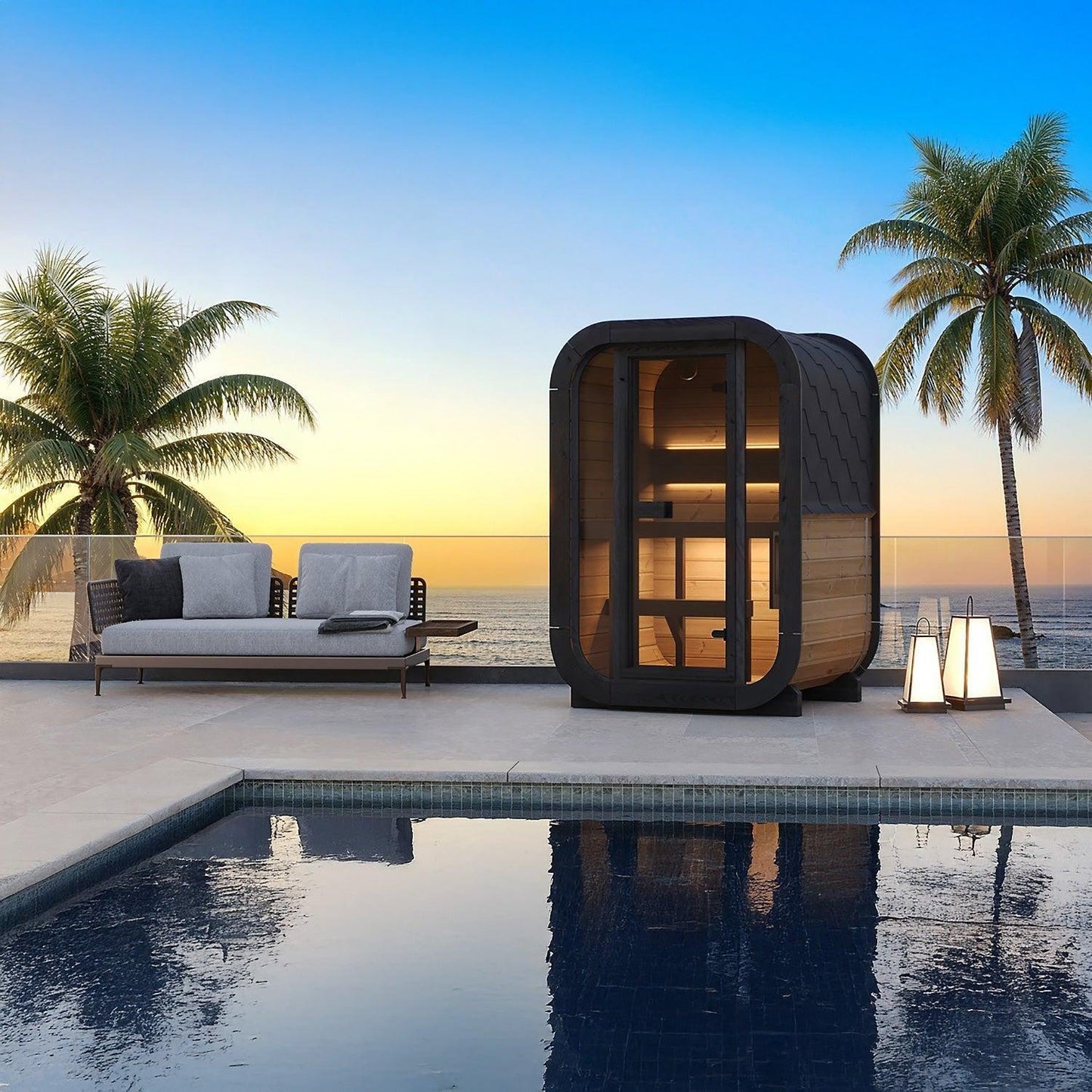 Aspen Peak- Model CL3G 1-2 Person Cube Series Outdoor Sauna Kit-Sauna-Aspen Peak Solutions