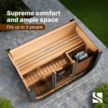 Aspen Peak- Model CL4G 3 Person Cube Series Outdoor Sauna Kit-Sauna-Aspen Peak Solutions