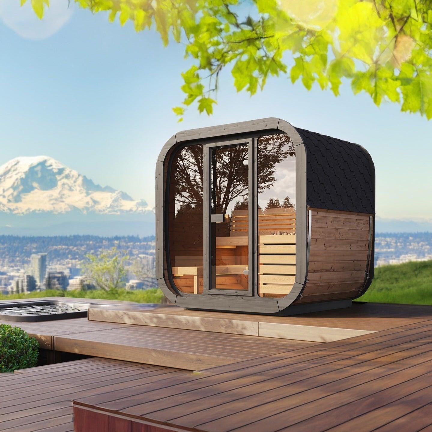 Aspen Peak- Model CL5G 4 Person Cube Series Outdoor Sauna Kit-Sauna-Aspen Peak Solutions