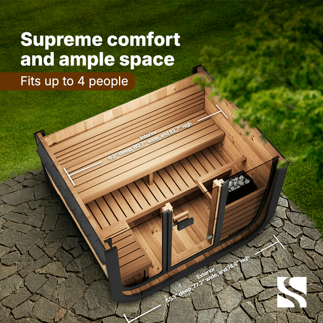 Aspen Peak- Model CL5G 4 Person Cube Series Outdoor Sauna Kit-Sauna-Aspen Peak Solutions