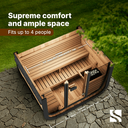 Aspen Peak- Model CL5G 4 Person Cube Series Outdoor Sauna Kit-Sauna-Aspen Peak Solutions