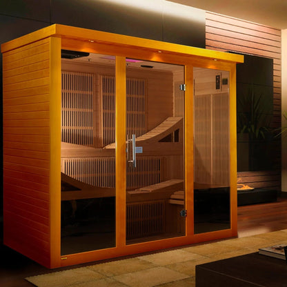 Aspen Peak- Monaco 6-person Ultra Low EMF FAR Infrared Sauna - DYN-6996-01 Elite-Sauna-Aspen Peak Solutions