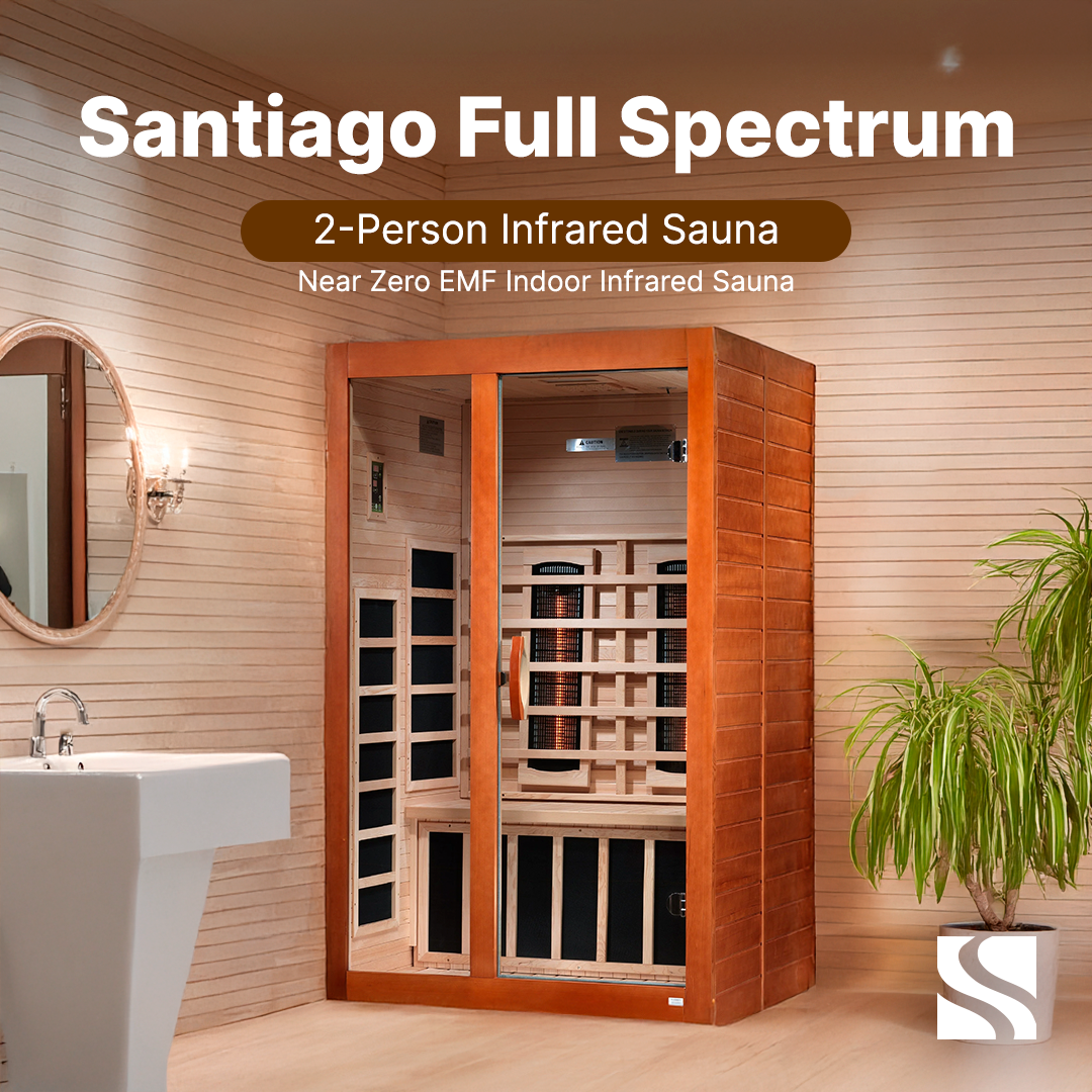 Aspen Peak- "Santiago" 2-person Full Spectrum Near Zero EMF FAR Infrared Sauna DYN-6209-03 FS-Sauna-Aspen Peak Solutions