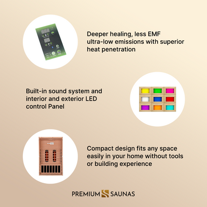 Aspen Peak- "Santiago" 2-person Full Spectrum Near Zero EMF FAR Infrared Sauna DYN-6209-03 FS-Sauna-Aspen Peak Solutions