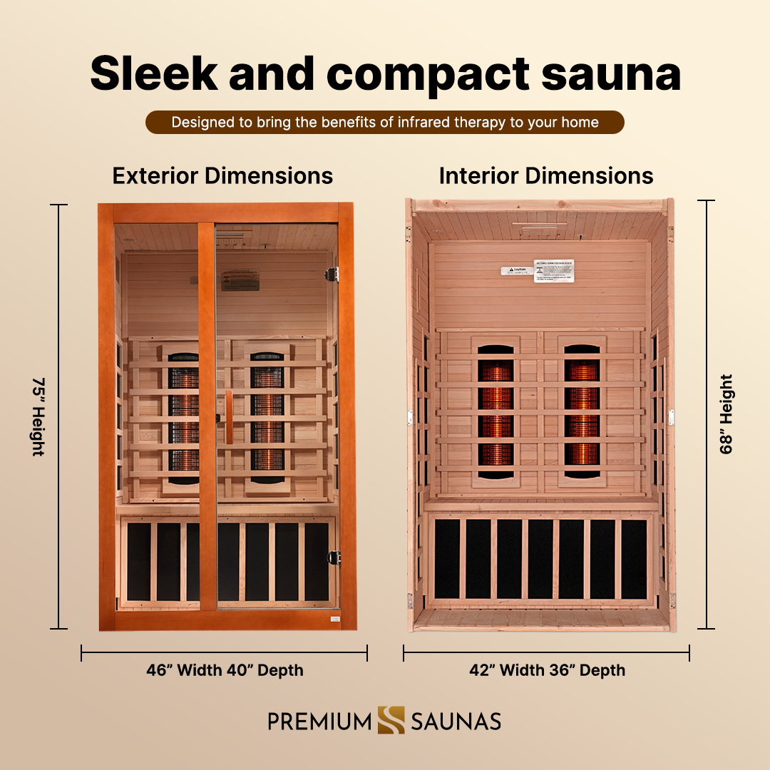 Aspen Peak- "Santiago" 2-person Full Spectrum Near Zero EMF FAR Infrared Sauna DYN-6209-03 FS-Sauna-Aspen Peak Solutions
