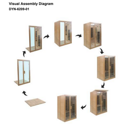 Aspen Peak- "Santiago" 2-person Low EMF FAR Infrared Sauna DYN-6209-01-Sauna-Aspen Peak Solutions